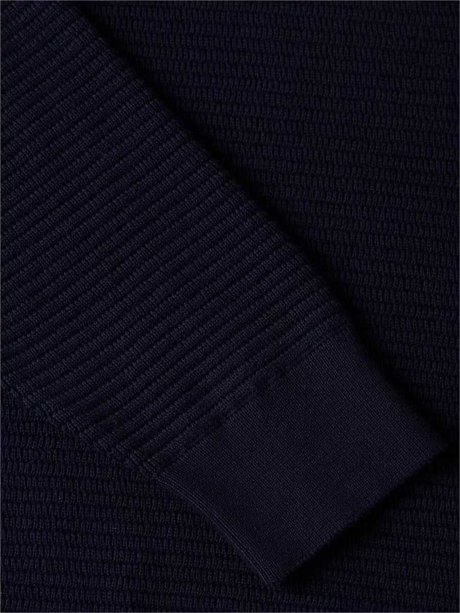 Tommy Hilfiger Seasonal Structure Crew-Neck Jumper – Navy