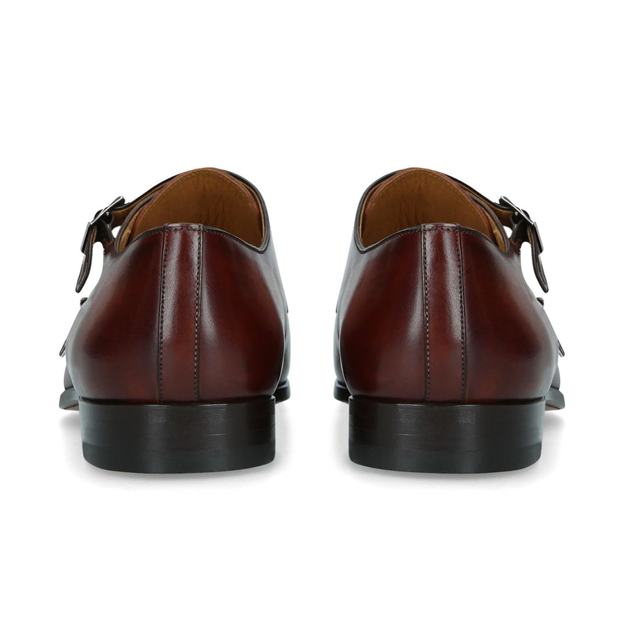 Magnanni Garrett Monk Strap Leather Shoe - Cognac
