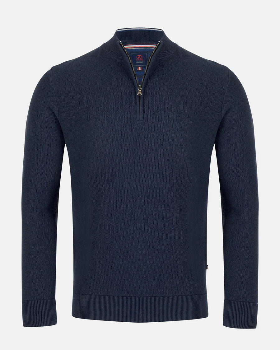 Andre Madrid Zip Knit - Navy