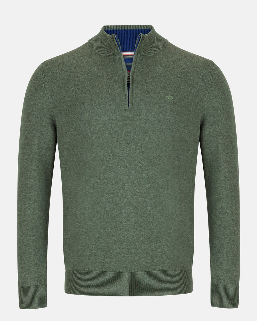 Andre Tory Quarter Zip Knit - Olive
