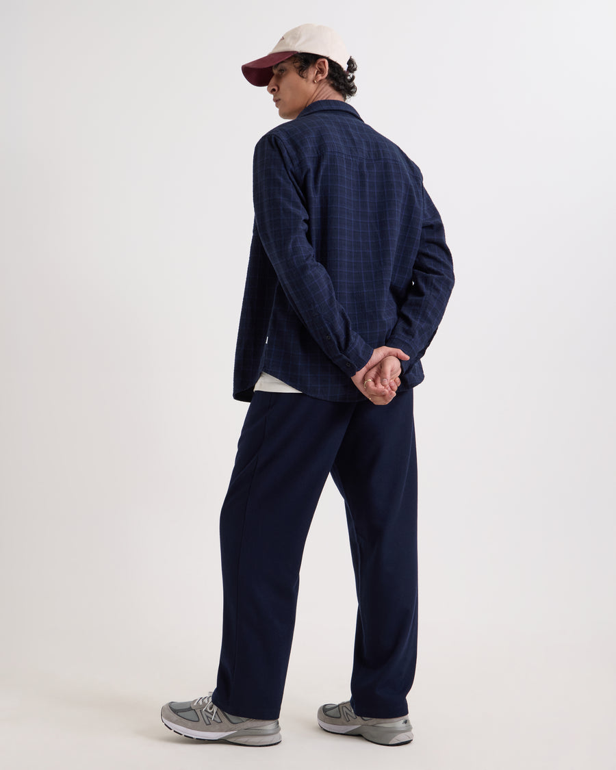 Wax London Shelly Dobby Check Shirt - Navy/Black