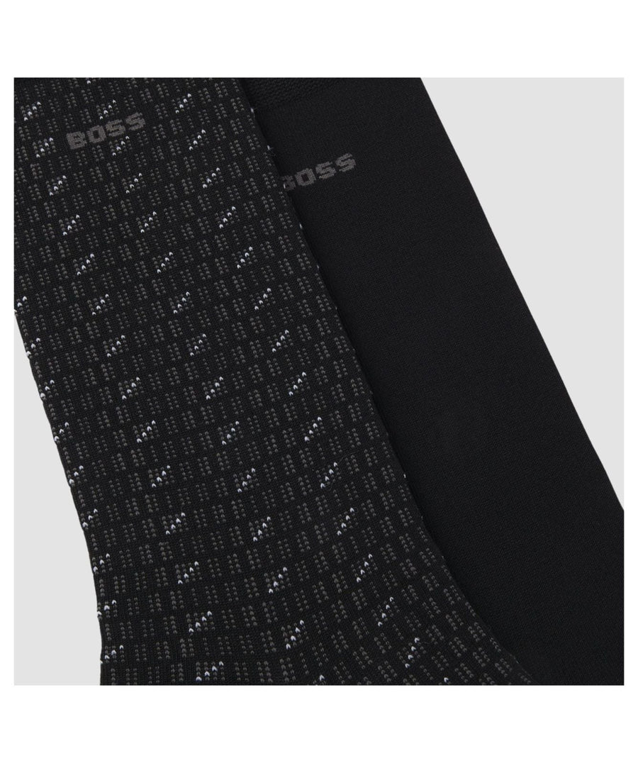 BOSS 2-Pack Cotton-Blend Socks – Black