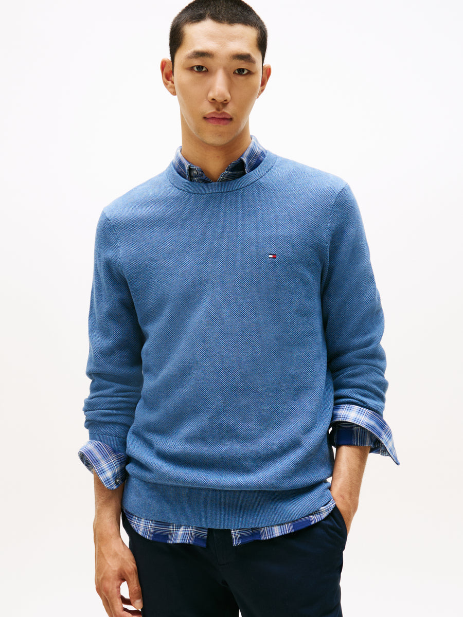 Tommy Hilfiger Essential Structure Crew-Neck Jumper – Blue