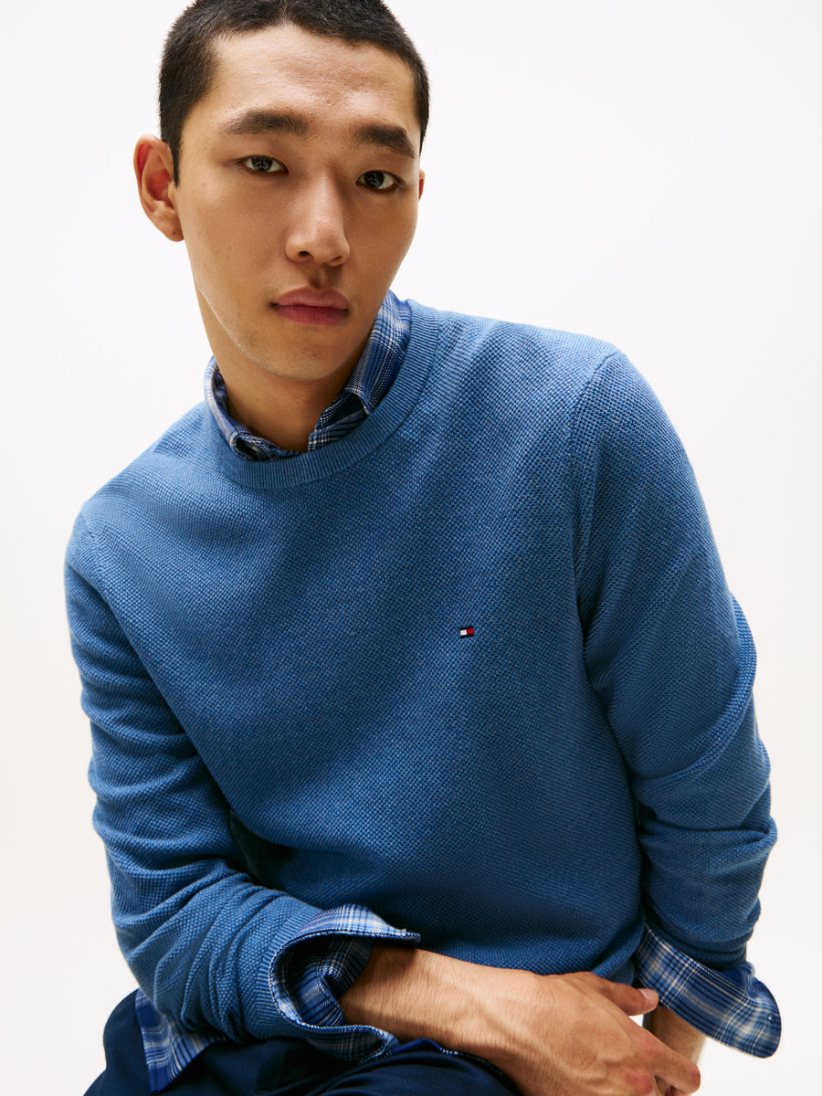 Tommy Hilfiger Essential Structure Crew-Neck Jumper – Blue