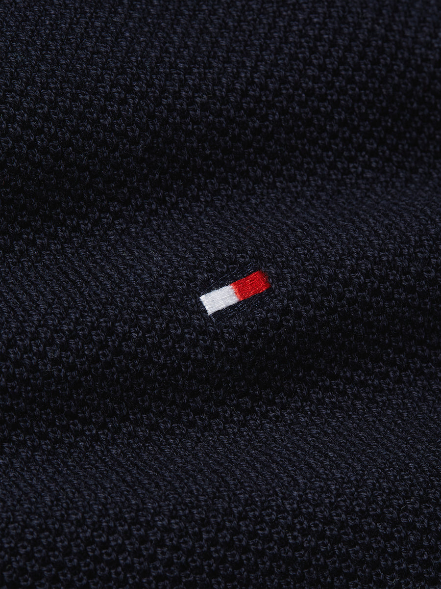 Tommy Hilfiger Textured Knit Crew-Neck Jumper – Navy
