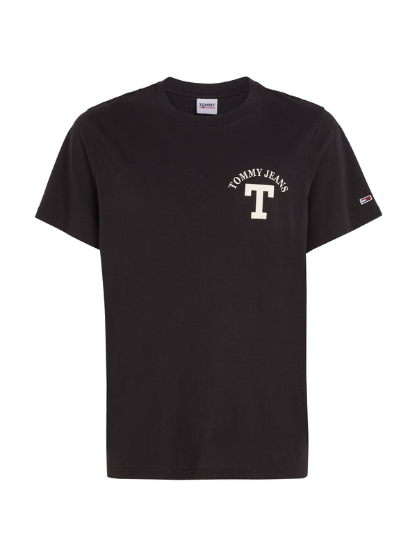 Tommy Jeans Curved Letterman T-Shirt - Black