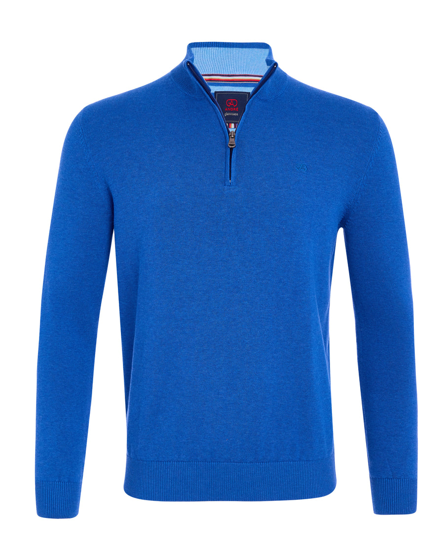 Andre Tory Quarter Zip Knit - Cobalt