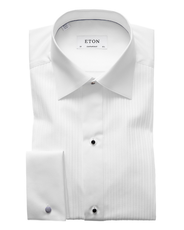 Eton Plissé Tuxedo Shirt - White