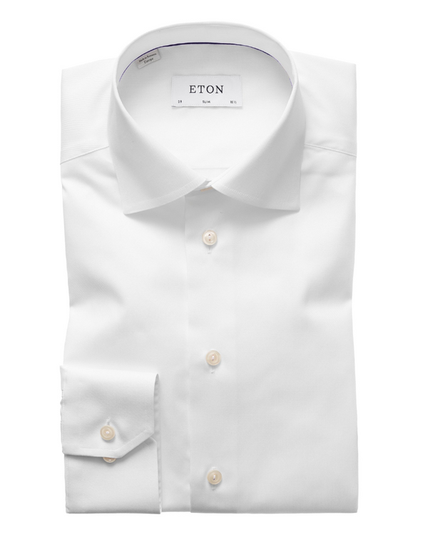 Eton Signature Slim Fit Twill Shirt -White