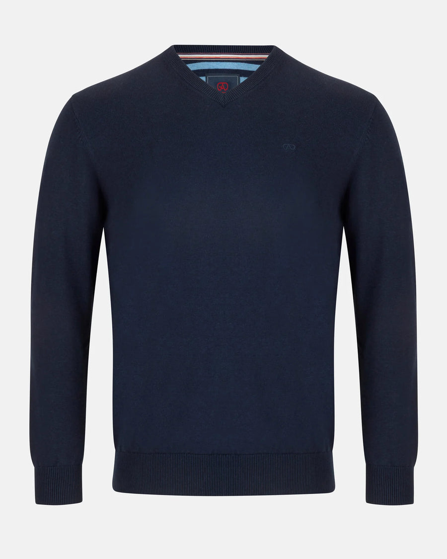 Andre Valencia V-Neck Knit - Navy