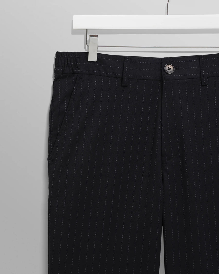 Wax London Bayham Wool-Blend Pinstripe Trousers - Navy