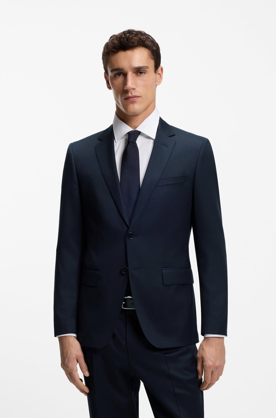 BOSS Slim Fit Virgin Wool Serge Suit Jacket – Blue