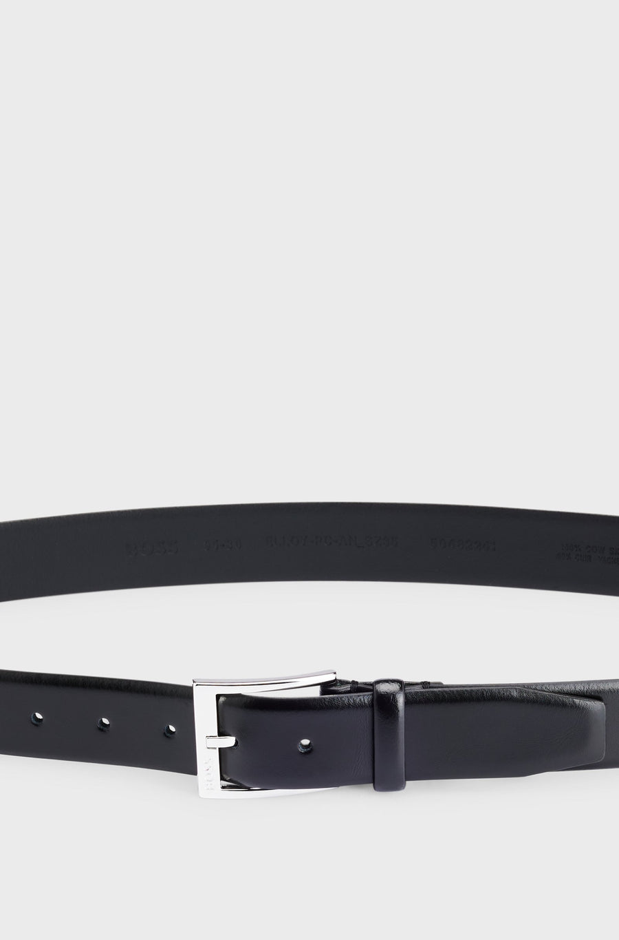 BOSS Elloy Italian Leather 3.5cm Belt – Black