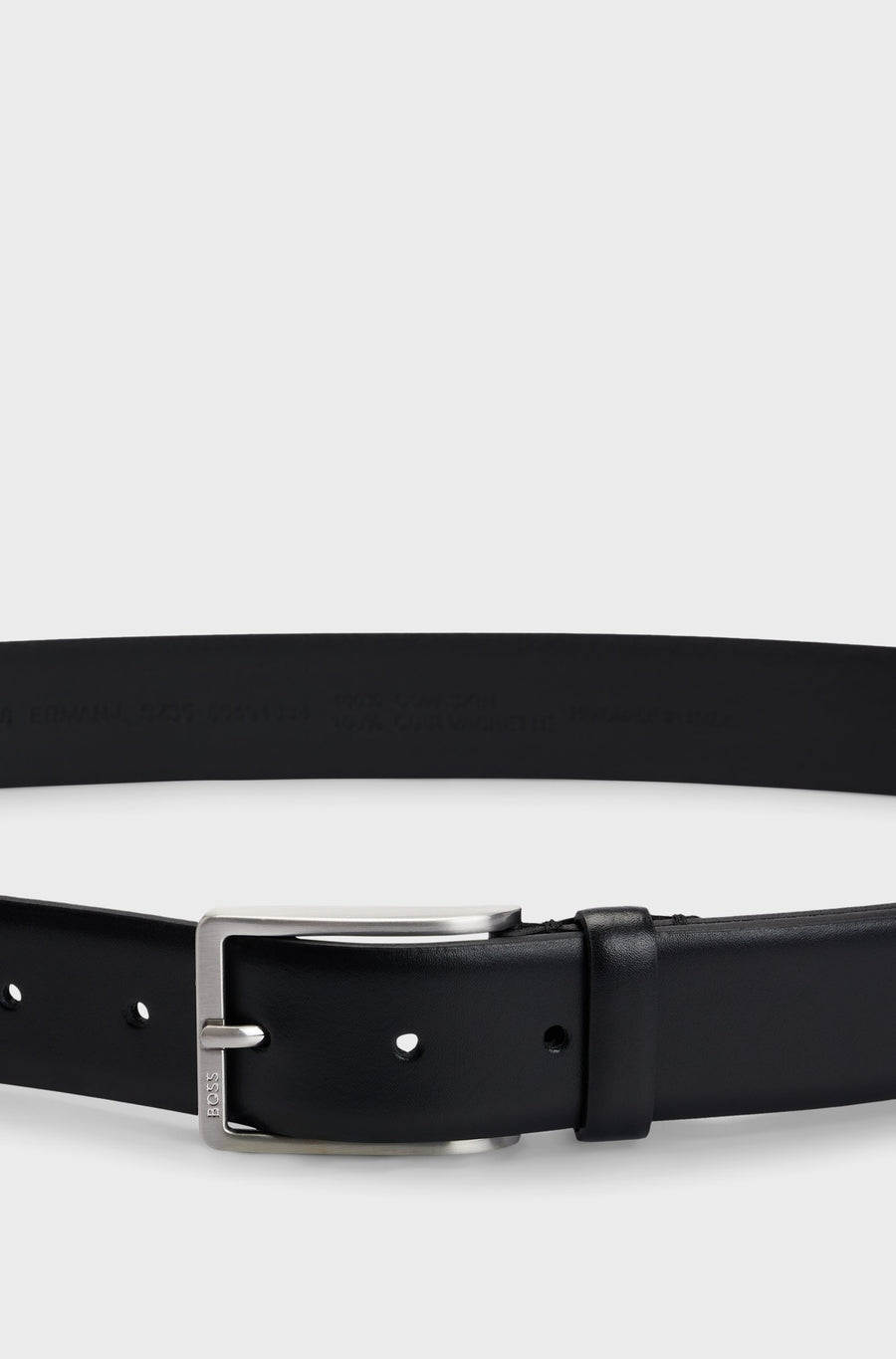 BOSS Erman Italian Leather 3.5cm Belt – Black