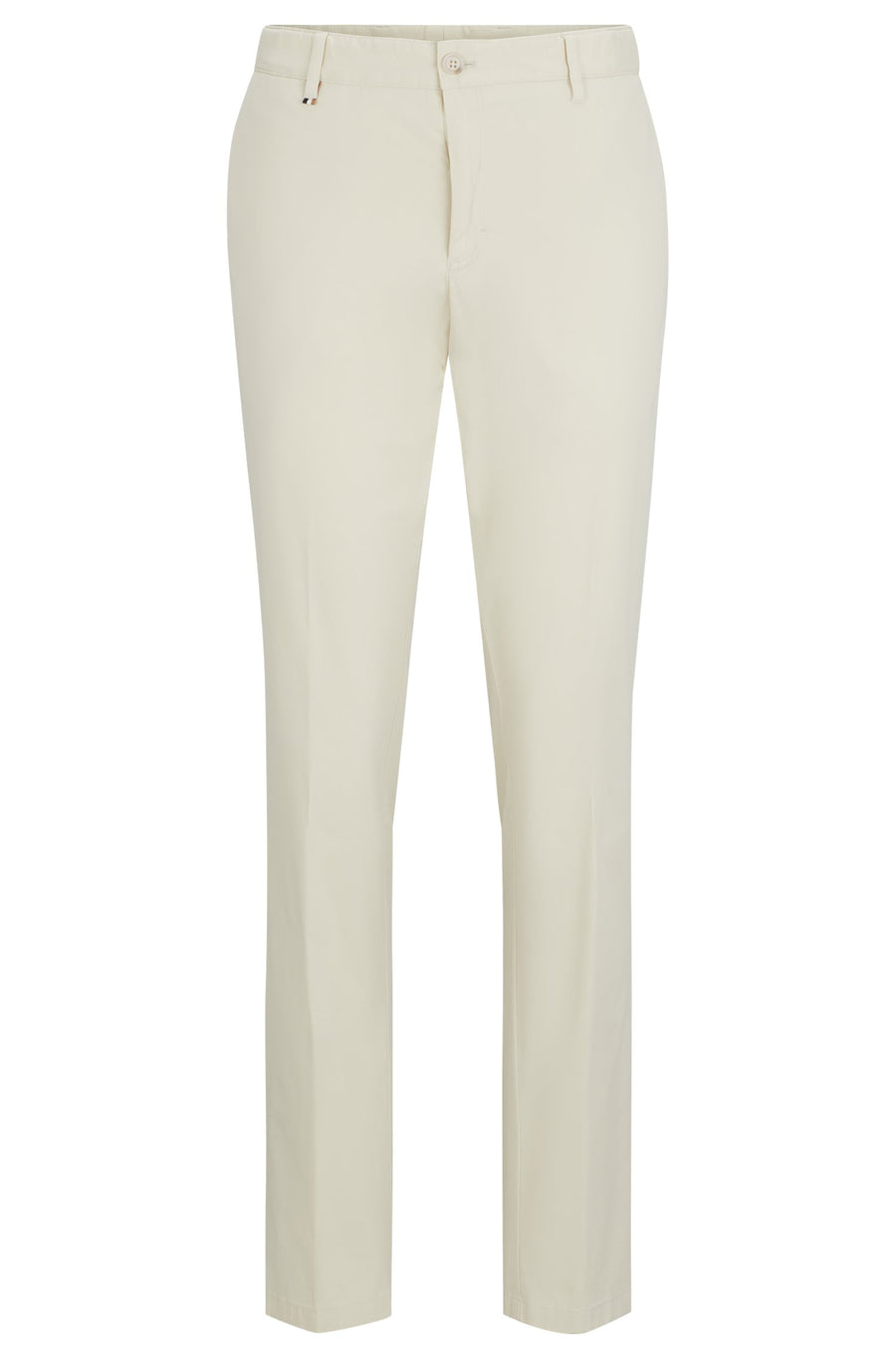 BOSS Slim Fit Stretch-Cotton Trousers – White