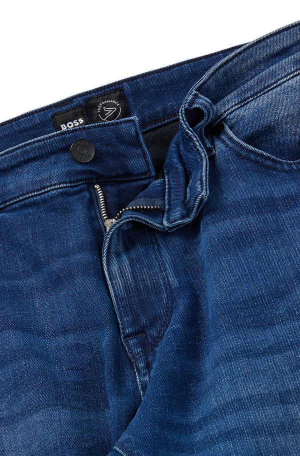 Hugo Boss Regular Fit Maine Jeans in Blue Coolmax® Denim - Navy
