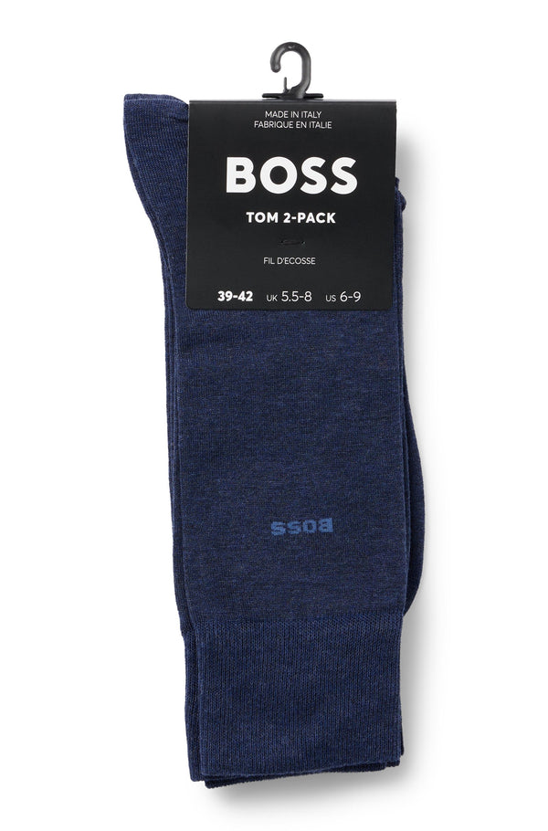 Boss Regular-Length Two-Pack Stretch Cotton Socks - Blue