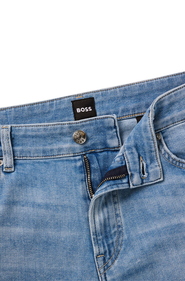 Boss Cashmere-Touch Regular-Fit Jeans - Blue