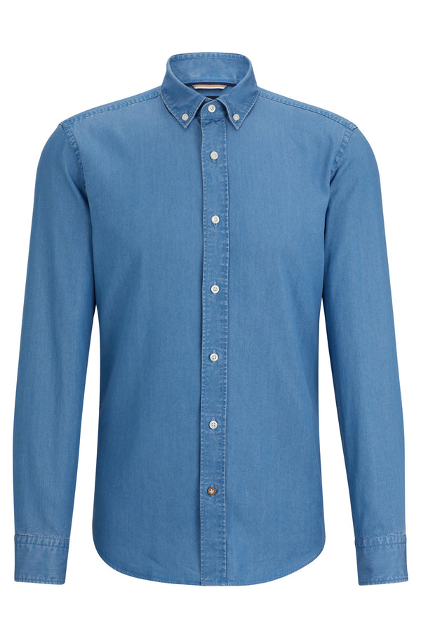 Boss Casual-fit Shirt with Button-Down Collar - Blue