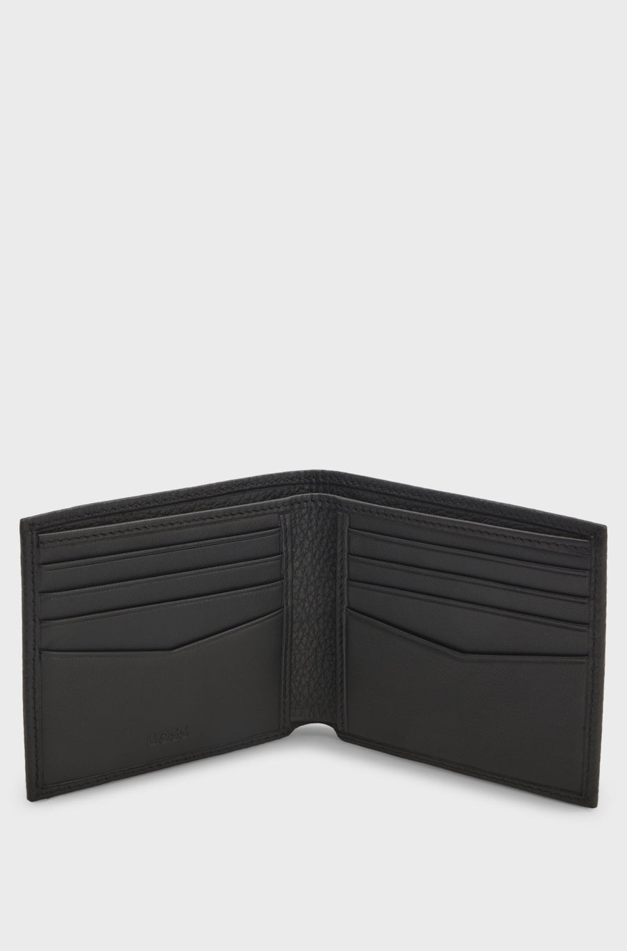 BOSS Crosstown Grained Leather Wallet – Black