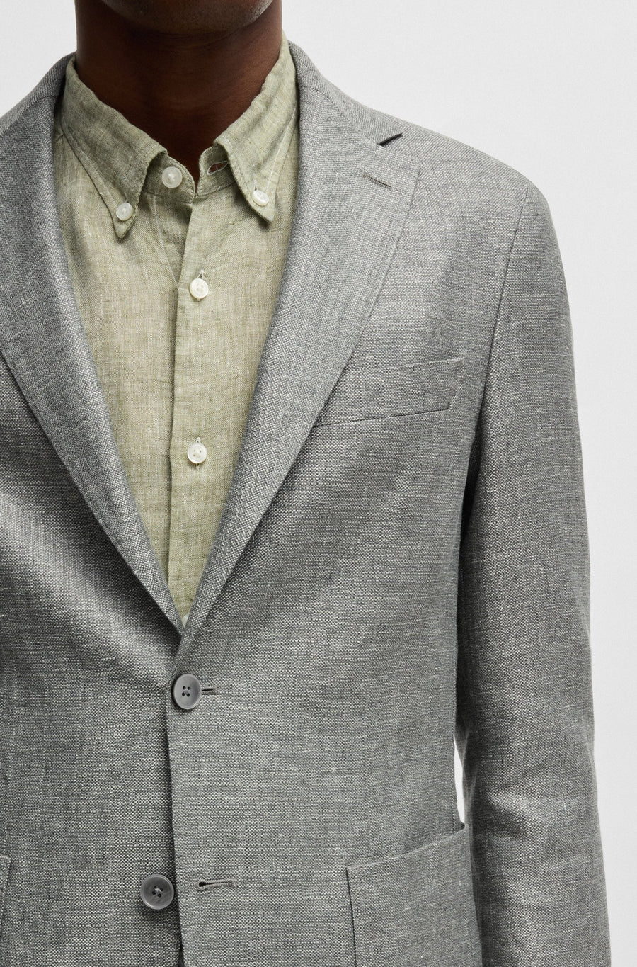 BOSS Slim Fit Micro-Patterned Blazer – Green