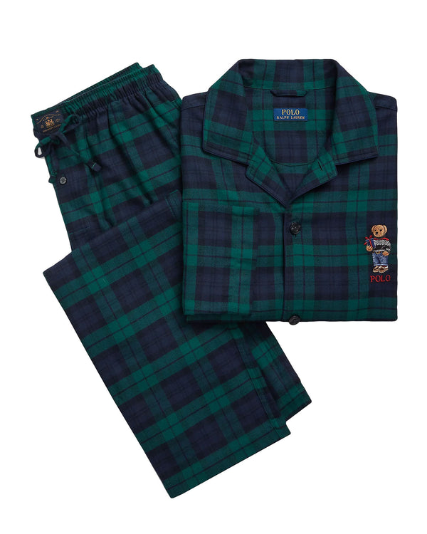 Polo Ralph Lauren Checkered Pyjama Set - Green / Navy