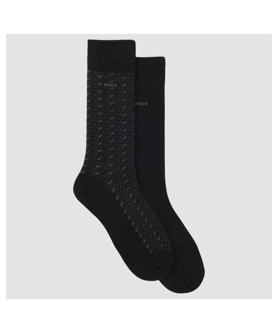 BOSS 2-Pack Cotton-Blend Socks – Black