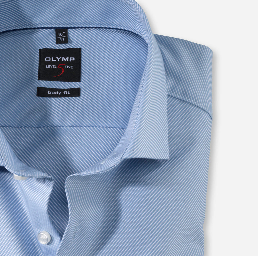 OLYMP Level Five Body Fit Formal Shirt - Mid Blue