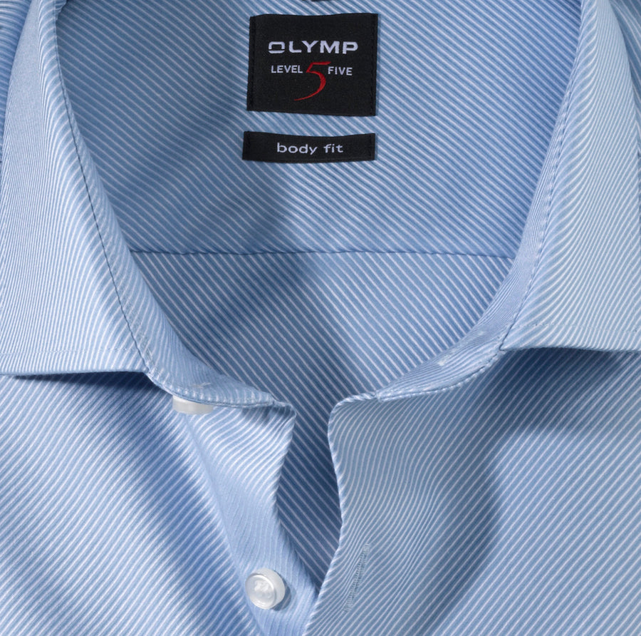 OLYMP Level Five Body Fit Formal Shirt - Mid Blue