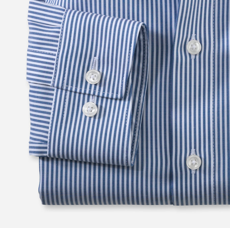 OLYMP Luxor Modern Fit Stripe Formal Shirt - Blue