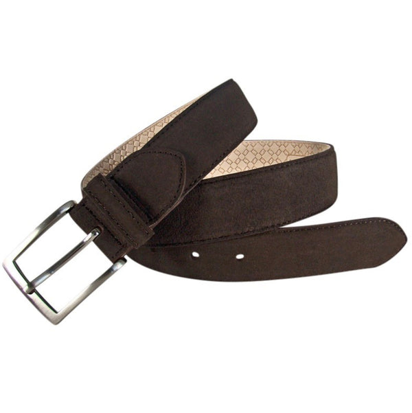 Leyva Suede Leather Belt - Brown