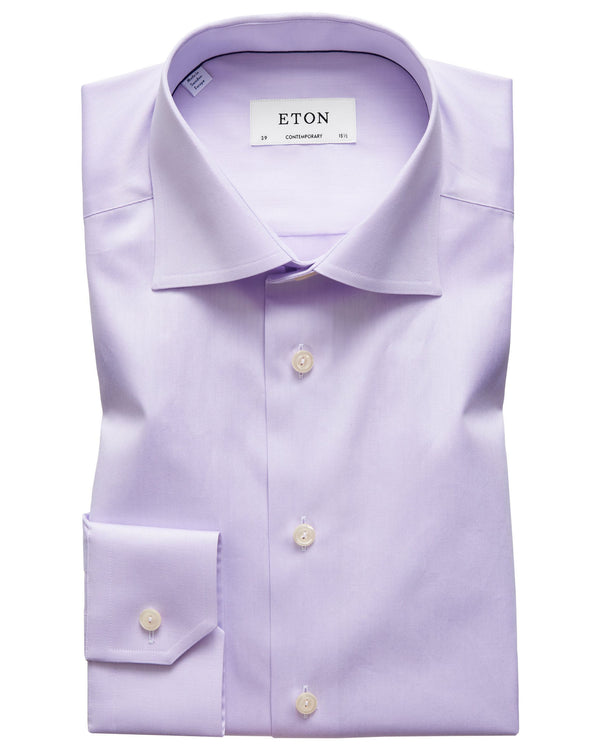 Eton Contemporary Fit Signature Twill Shirt - Purple