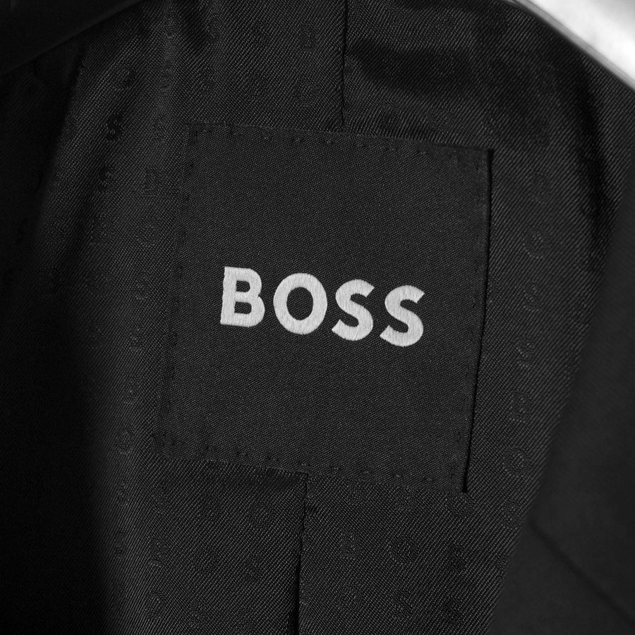 BOSS Slim Fit Virgin Wool Serge Suit Jacket – Black