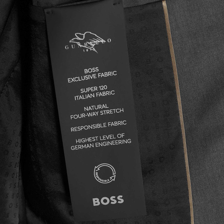 BOSS Slim Fit Virgin Wool Serge Suit Jacket – Grey