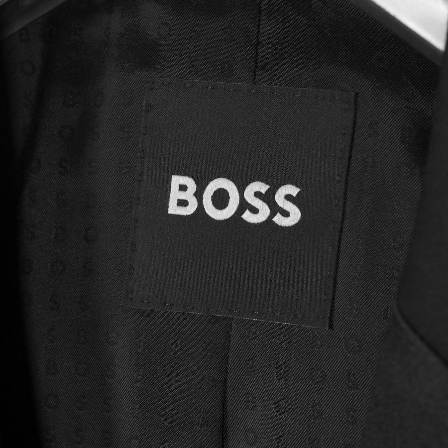 BOSS Slim Fit Virgin Wool Tuxedo Jacket – Black