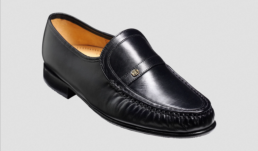 Barker Jefferson Leather Moccasin - Black