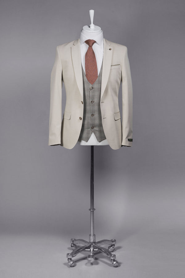 Remus Uomo Laurino 2 Piece Suit - Cream (Jacket & Trousers)