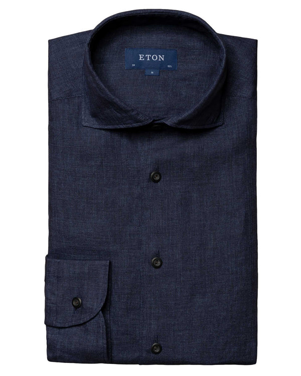 Eton Linen Shirt - Navy