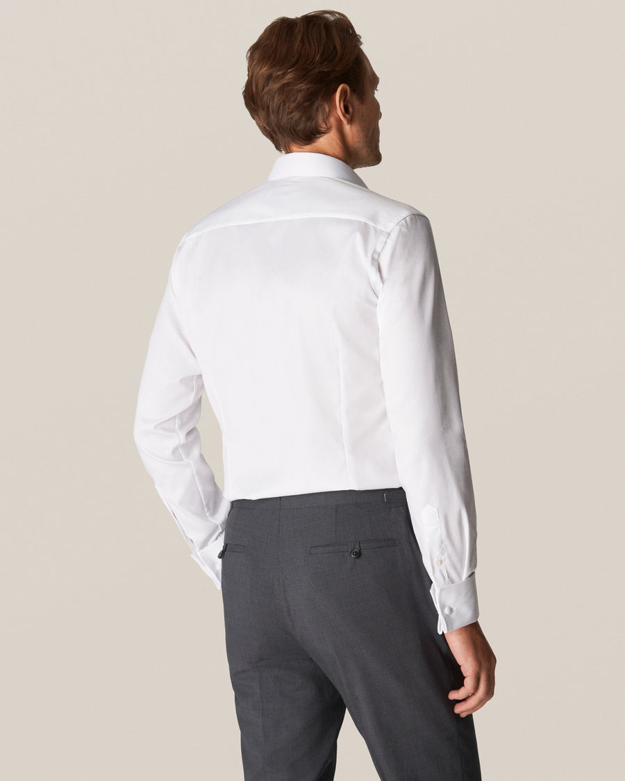 Eton Slim Fit Signature Twill Shirt with French Cuffs – White