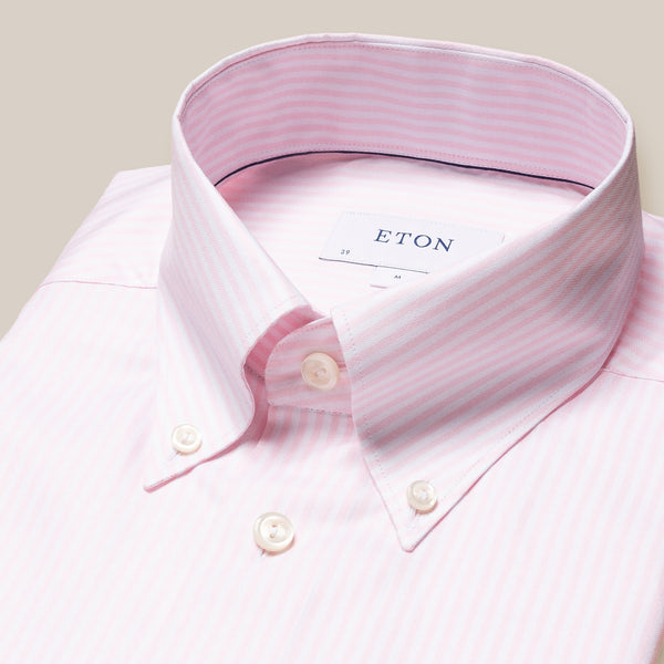 Eton Bengal Striped Oxford Shirt - Pink (Organic)