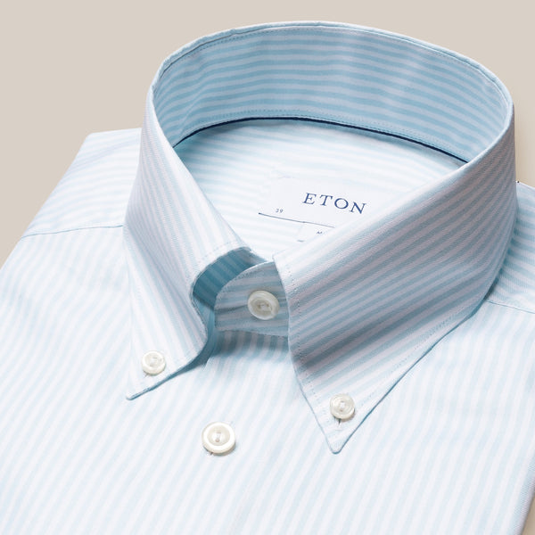 Eton Bengal Striped Oxford Shirt - Blue (Organic)