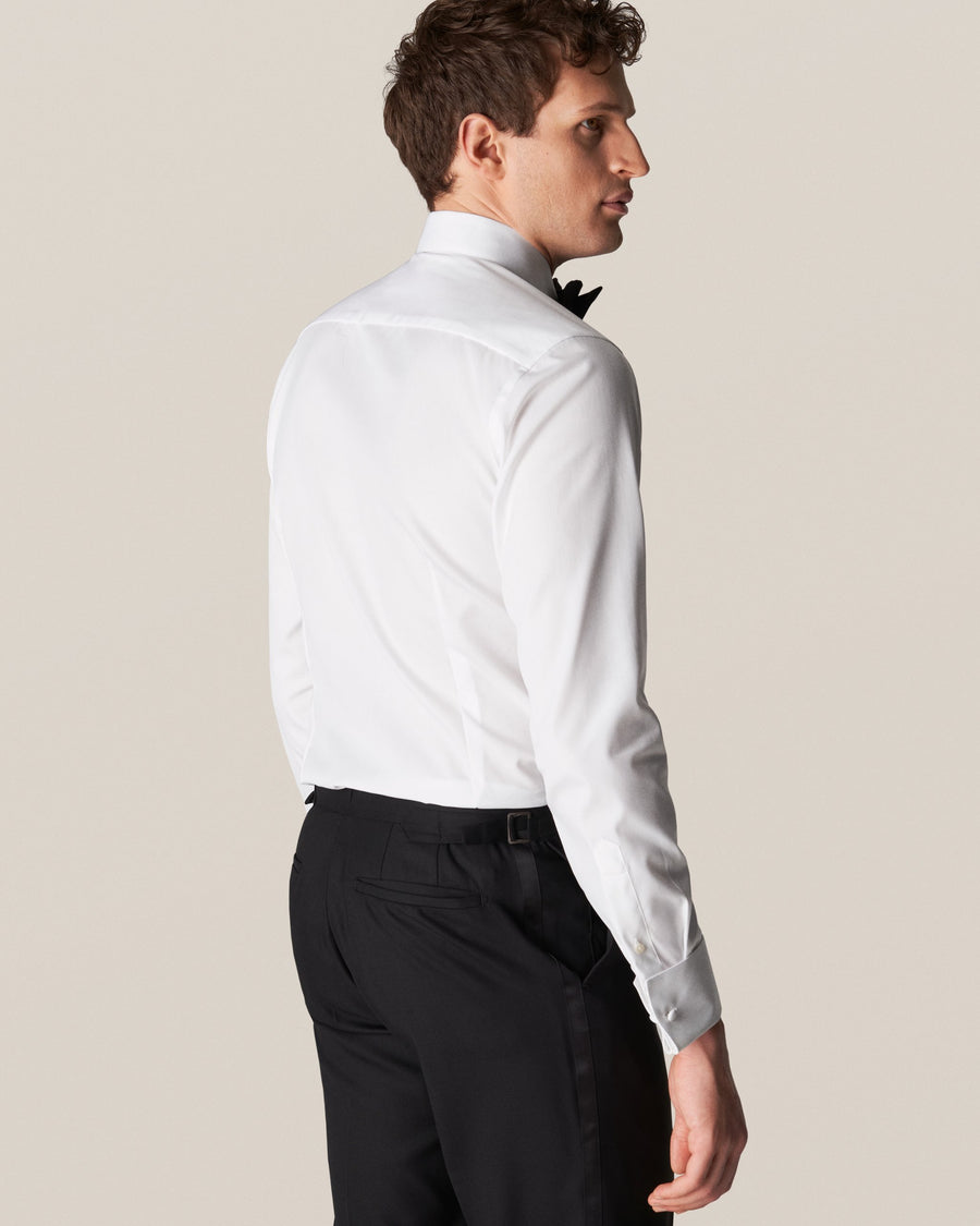 Eton Plissé Contemporary Fit Tuxedo Shirt – White