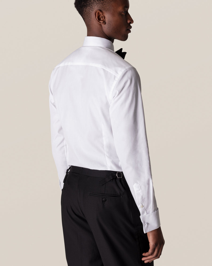 Eton Piqué Slim Fit Tuxedo Shirt – White