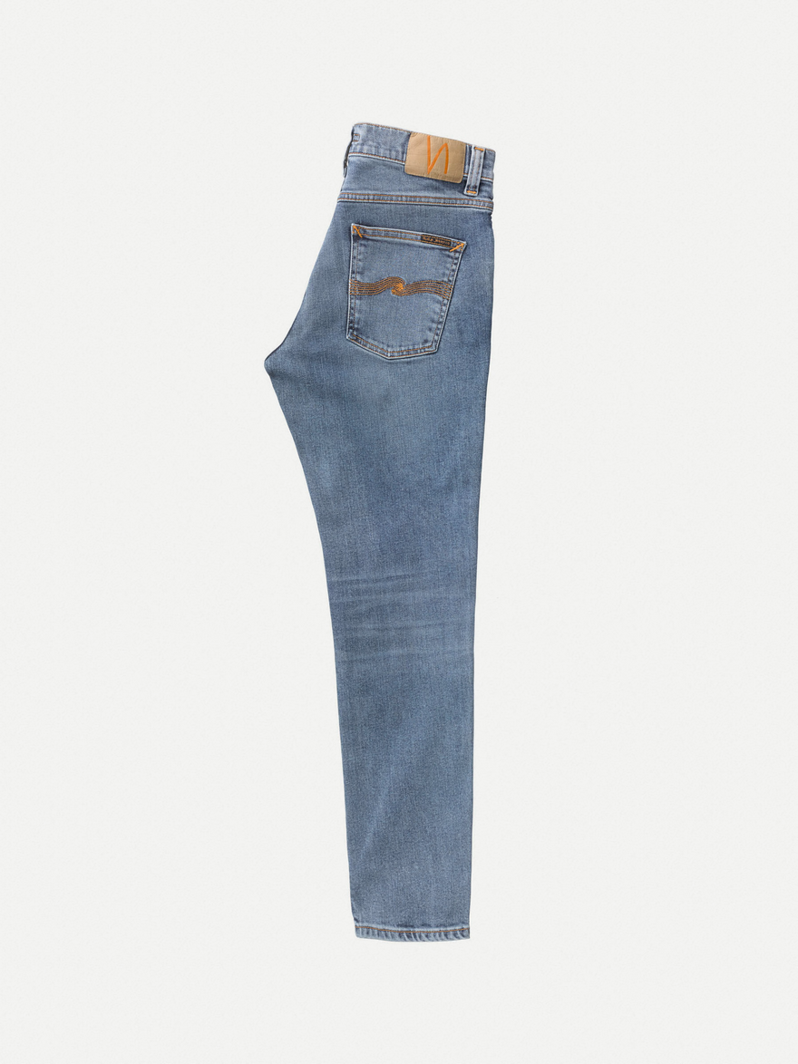 Nudie Jeans Lean Dean - Slim Tapered Fit Organic Jeans - Lost Orange Blue