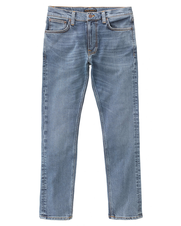 Nudie Jeans Lean Dean - Slim Tapered Fit Organic Jeans - Lost Orange Blue