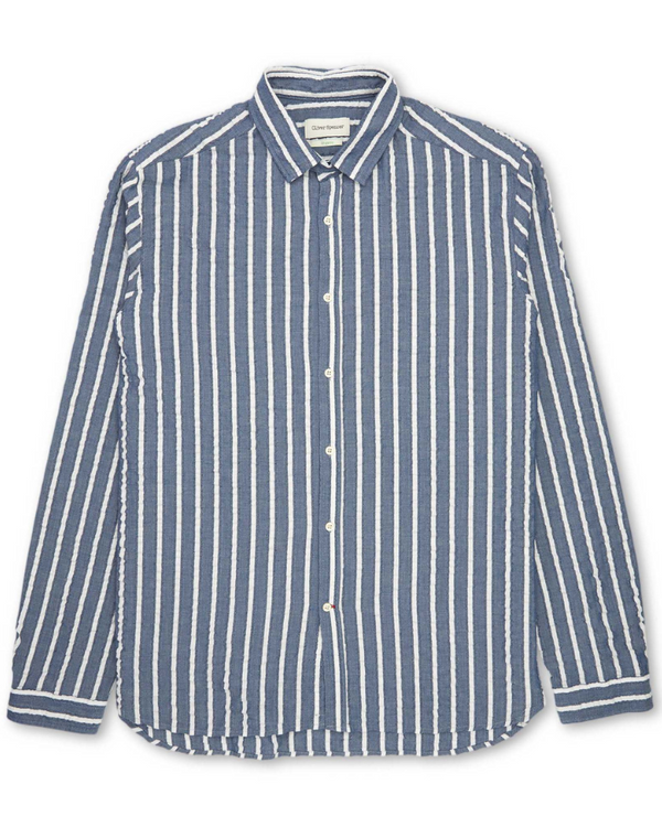 Oliver Spencer Clerkenwell Tab Shirt - Navy (Organic)