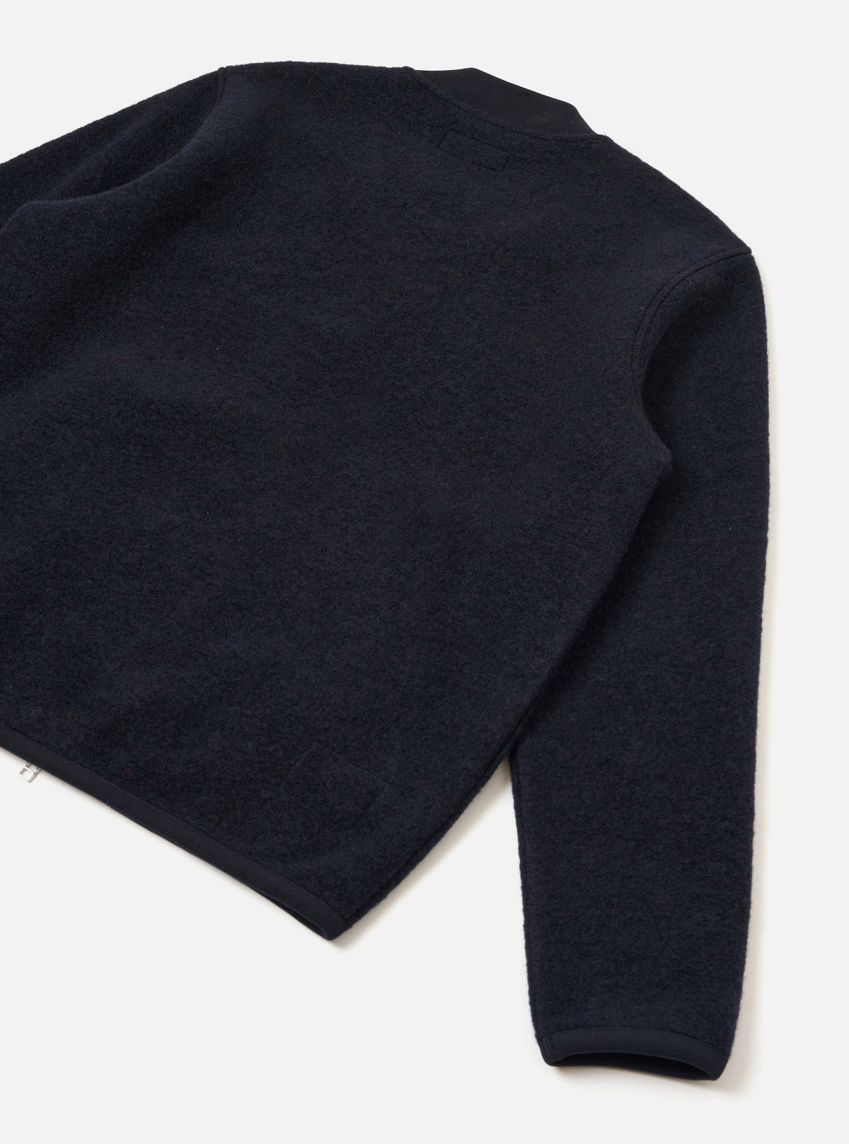 Universal Works Wool Fleece Bomber Zip-Thru -Navy