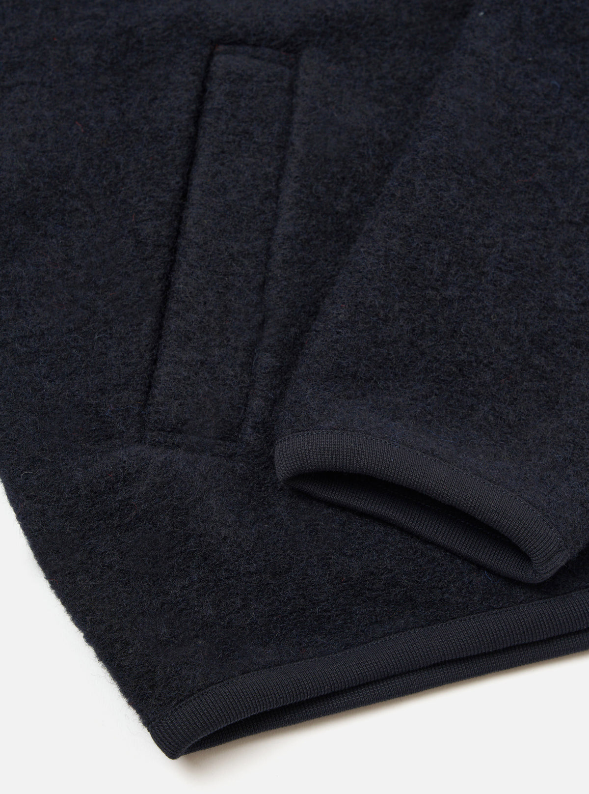 Universal Works Wool Fleece Bomber Zip-Thru -Navy