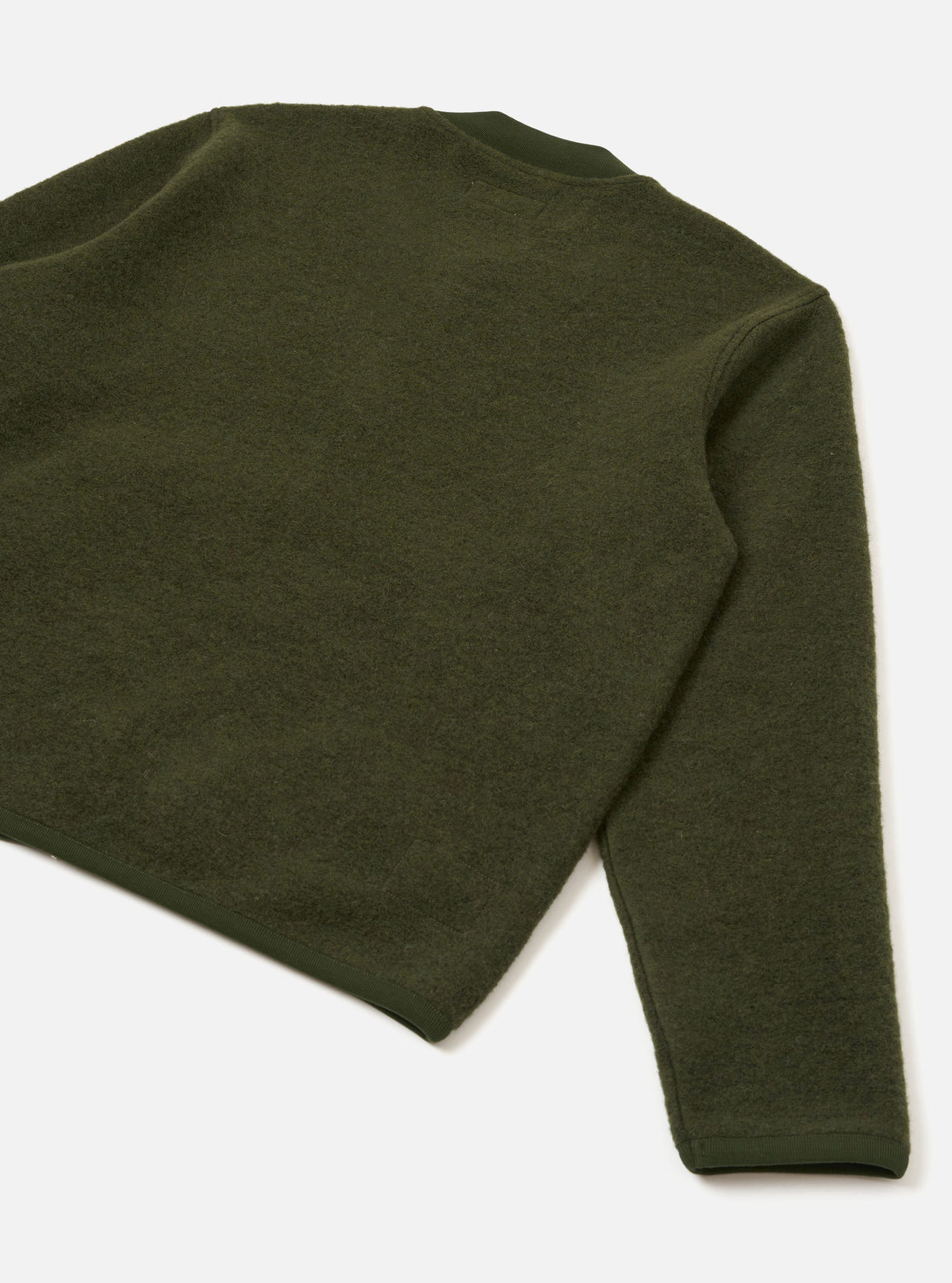 Universal Works Wool Fleece Bomber Zip-Thru - Olive