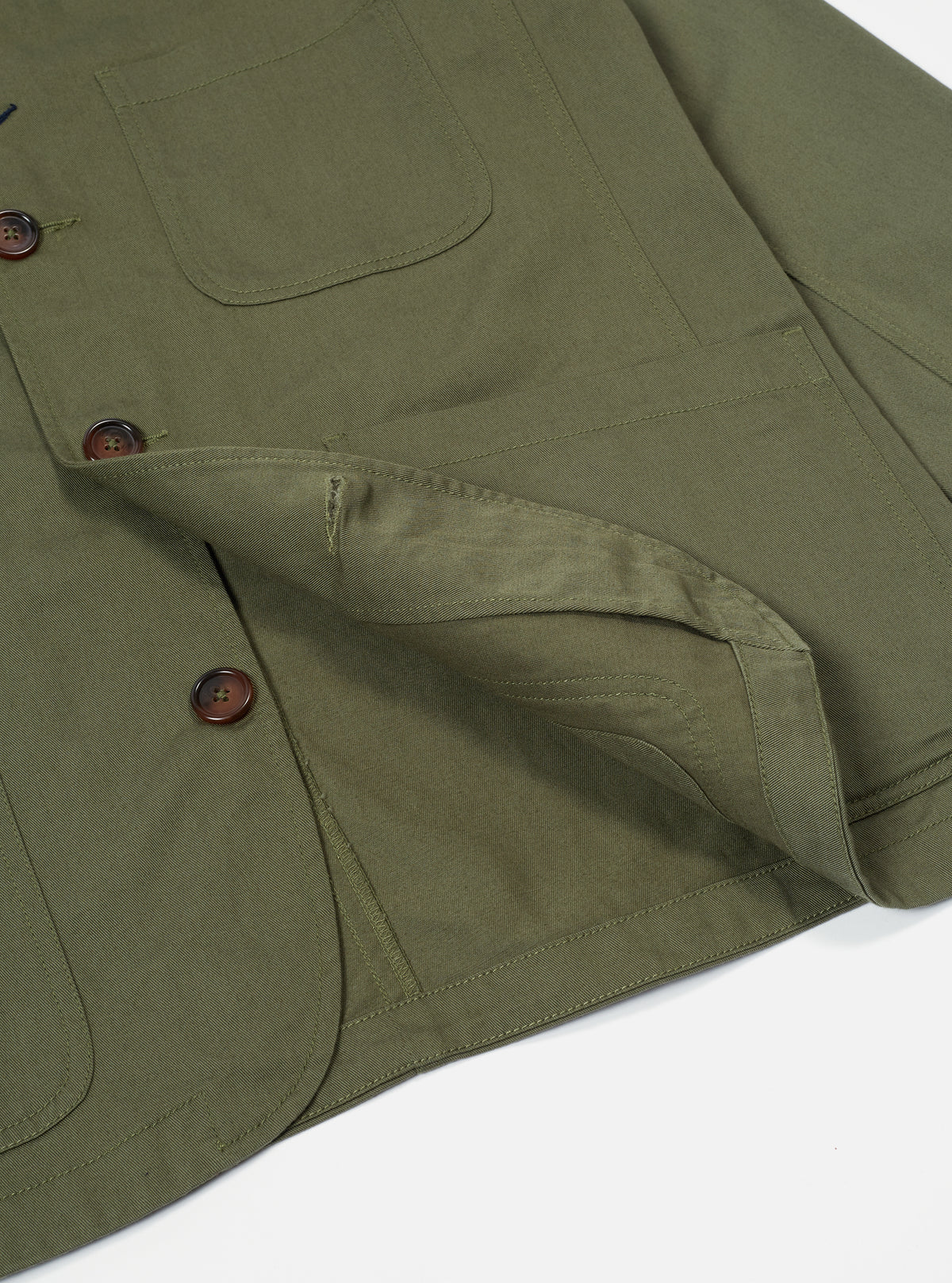 Universal Works Bakers Jacket - Twill Light Olive